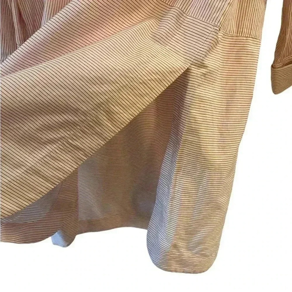 Vince button front tunic pin stripe red white 3/4 sleeve large - Picture 4 of 11